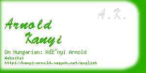arnold kanyi business card
